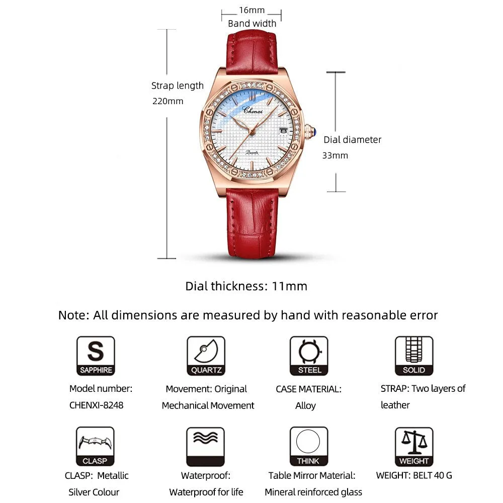 CHENXI New Fashion Women Watches Top Brand Luxury Stainless Steel Bracelet Watch Ladies RoseGold Quartz Waterproof Wristwatch