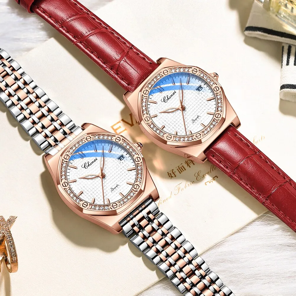 CHENXI New Fashion Women Watches Top Brand Luxury Stainless Steel Bracelet Watch Ladies RoseGold Quartz Waterproof Wristwatch