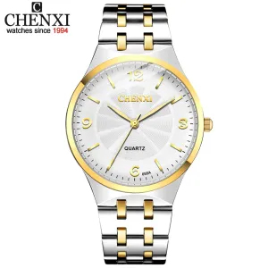 CHENXI Original Brand Mens Women Watches Stainless Steel Casual Men&#39;s Quartz Watch Business Waterproof Men Analog Wrist Watches