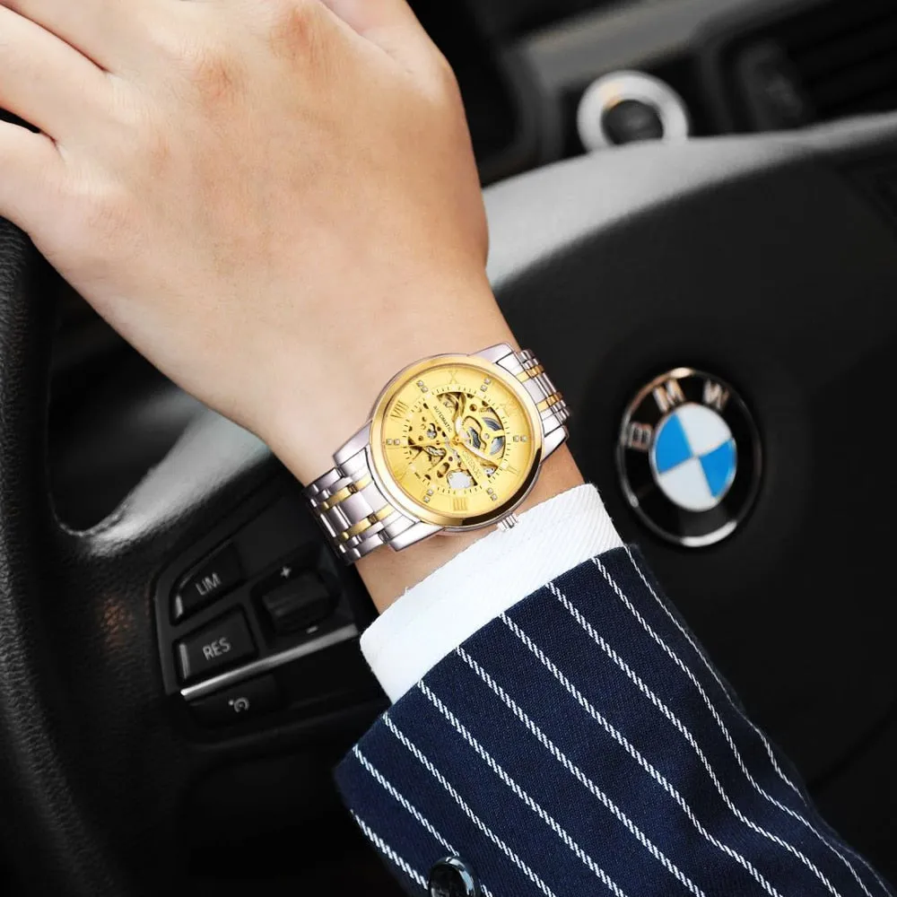 CHENXI Watch Men Automatic Mechanical Watches Mens Top Brand Luxury Waterproof Business Wrist Watches Full Steel Male Clock