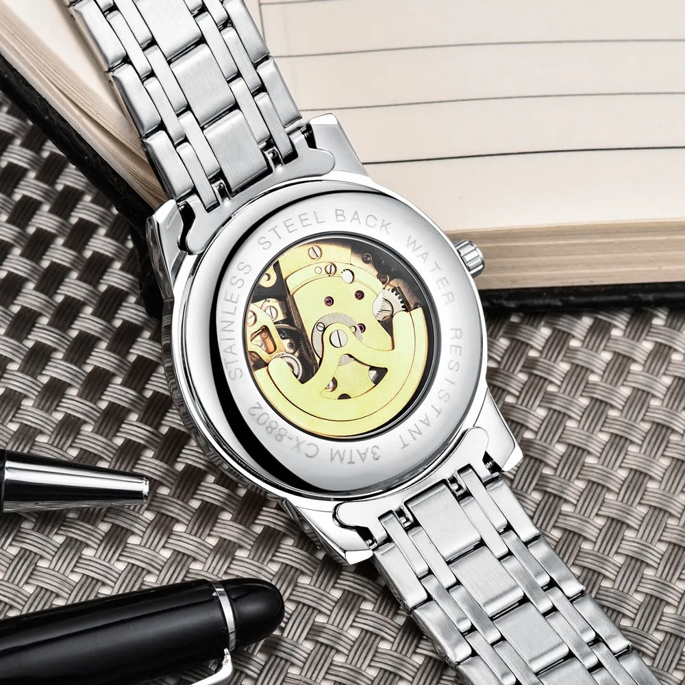 CHENXI Watch Men Automatic Mechanical Watches Mens Top Brand Luxury Waterproof Business Wrist Watches Full Steel Male Clock