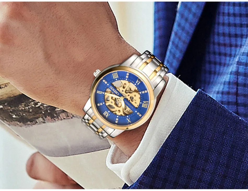 CHENXI Watch Men Automatic Mechanical Watches Mens Top Brand Luxury Waterproof Business Wrist Watches Full Steel Male Clock