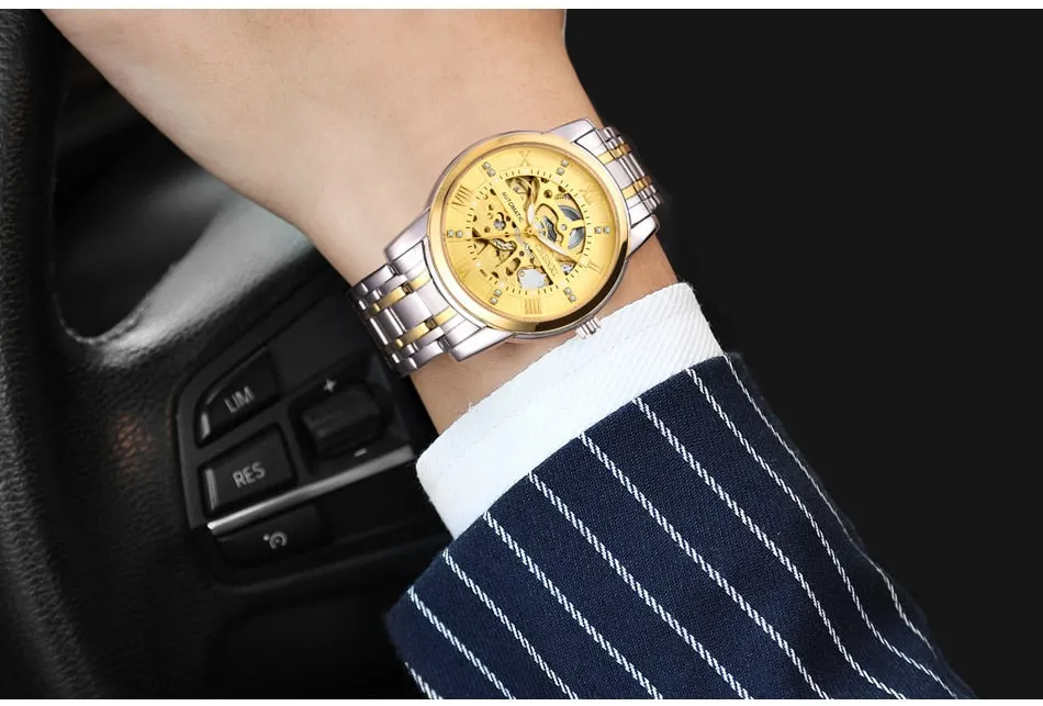 CHENXI Watch Men Automatic Mechanical Watches Mens Top Brand Luxury Waterproof Business Wrist Watches Full Steel Male Clock