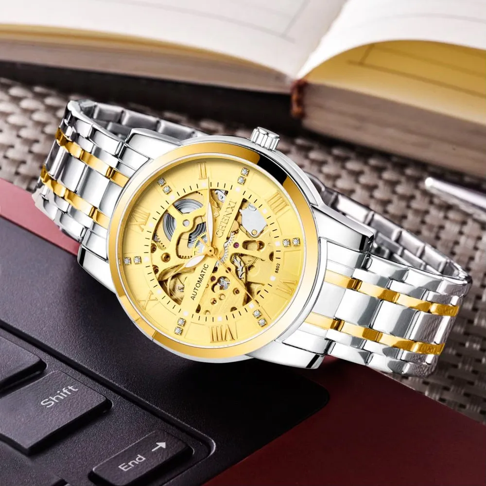 CHENXI Watch Men Automatic Mechanical Watches Mens Top Brand Luxury Waterproof Business Wrist Watches Full Steel Male Clock