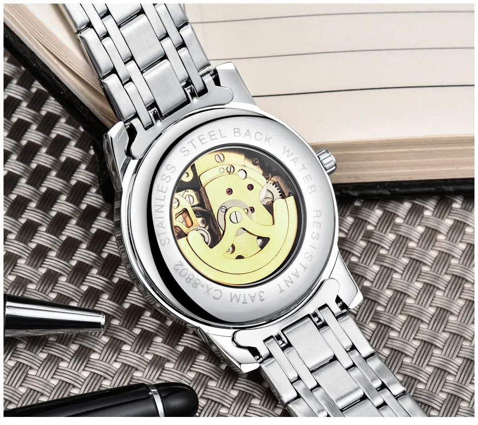 CHENXI Watch Men Automatic Mechanical Watches Mens Top Brand Luxury Waterproof Business Wrist Watches Full Steel Male Clock