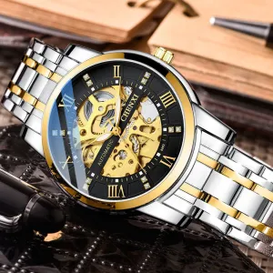 CHENXI Watch Men Automatic Mechanical Watches Mens Top Brand Luxury Waterproof Business Wrist Watches Full Steel Male Clock