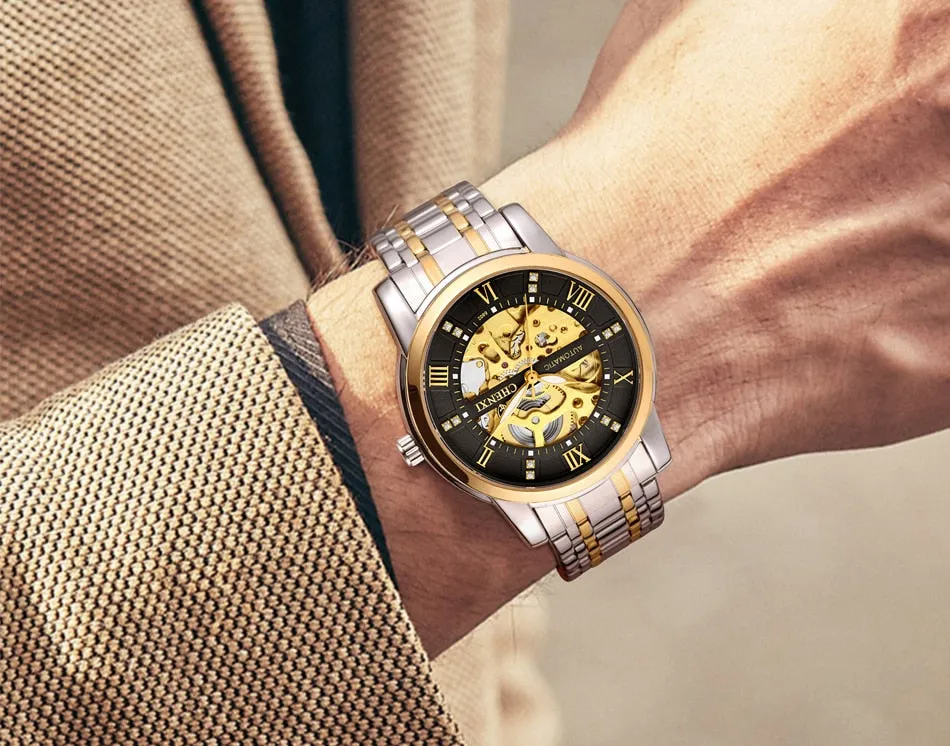 CHENXI Watch Men Automatic Mechanical Watches Mens Top Brand Luxury Waterproof Business Wrist Watches Full Steel Male Clock