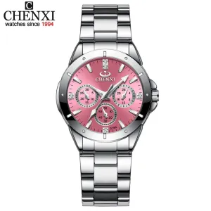 CHENXI Women Fashion Watches Ladies Quartz Watch Women&#39;s Elegant Dress Stainless Steel Wristwatches Girl Clock Relojes Mujer