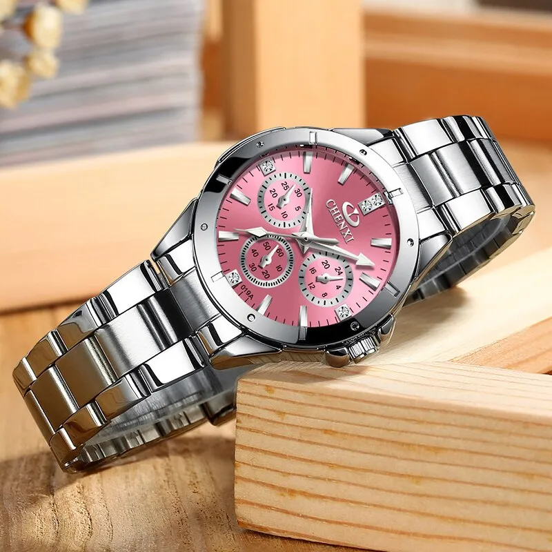 CHENXI Women Fashion Watches Ladies Quartz Watch Women&#39;s Elegant Dress Stainless Steel Wristwatches Girl Clock Relojes Mujer