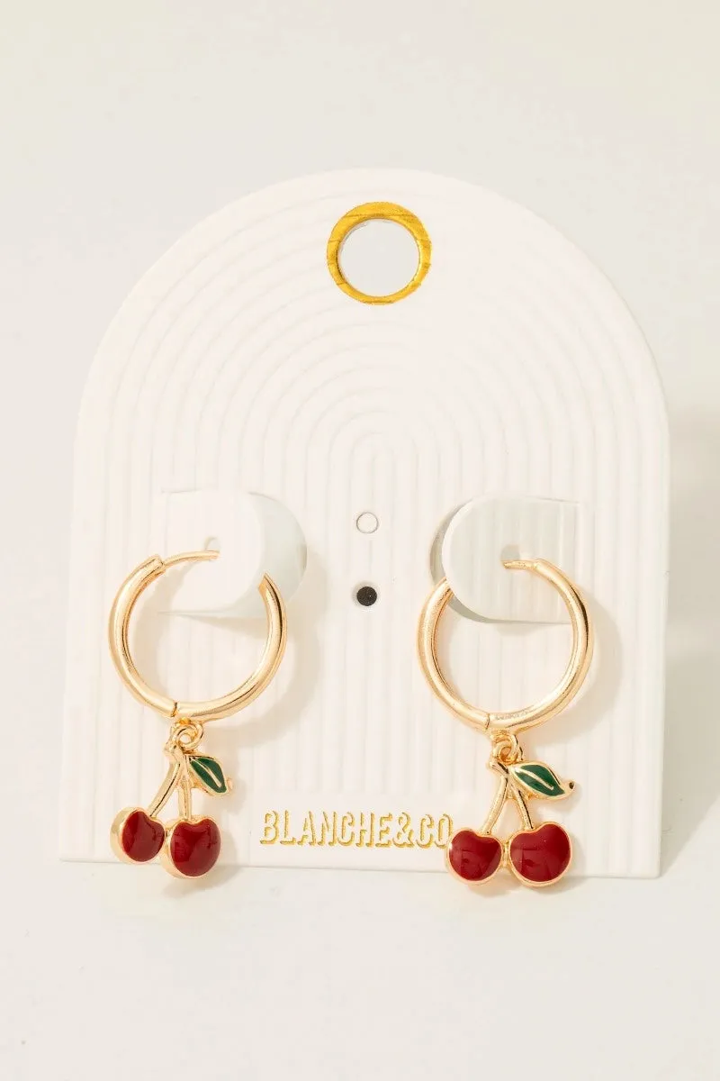 Cherry Hoop Earrings