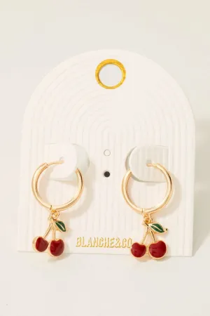Cherry Hoop Earrings