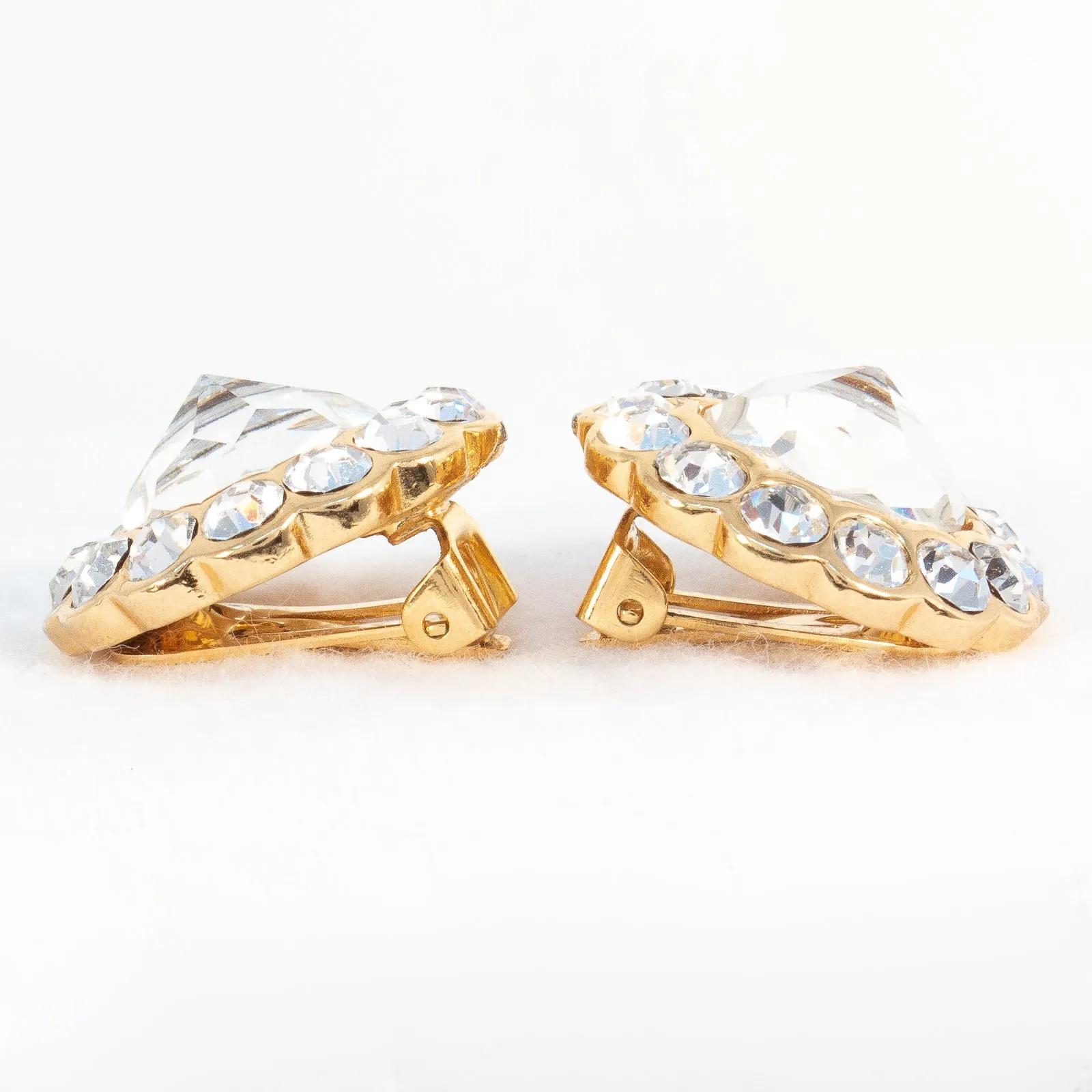 Christian Dior Round Rhinestone Earrings
