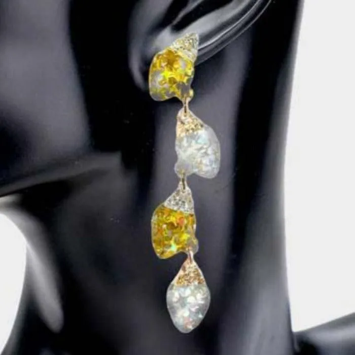 Christmas Ornament Bulb Resin Dangle Earrings