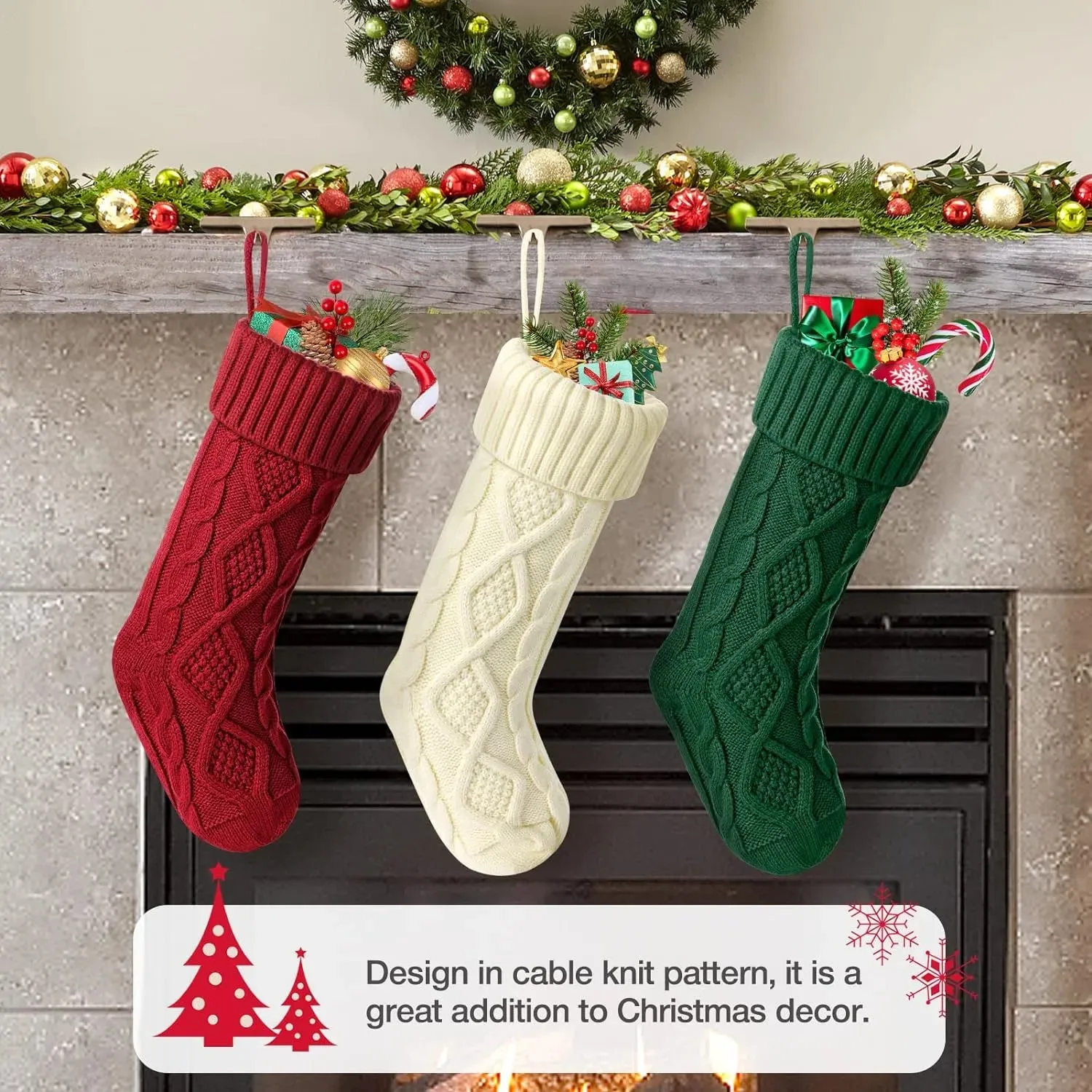 Christmas Stockings-Santa puts presents on socks