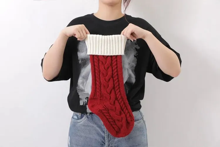 Christmas Stockings-Santa puts presents on socks