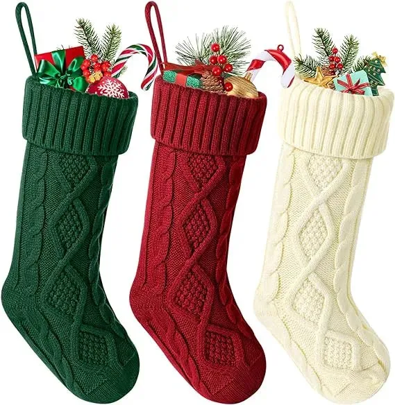 Christmas Stockings-Santa puts presents on socks