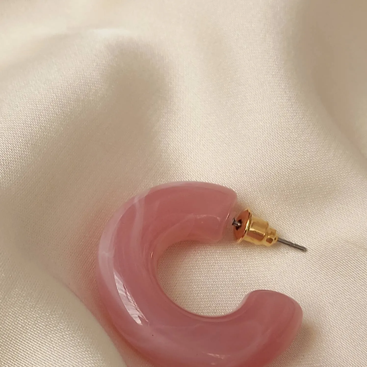 Chunky Pink Resin Hoop Earrings -  Resin Earrings, Chunky Hoop Earrings, Baby Pink Earrings, Thick Resin Earrings, Earrings In The UK