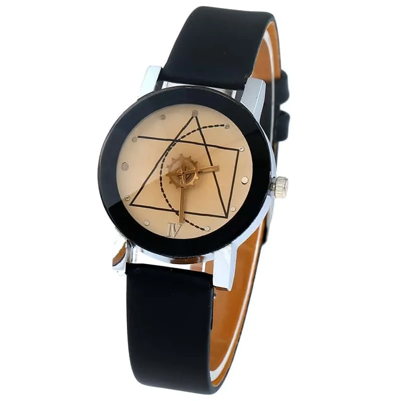 Classic PU Leather Retro Triangle Wristwatches