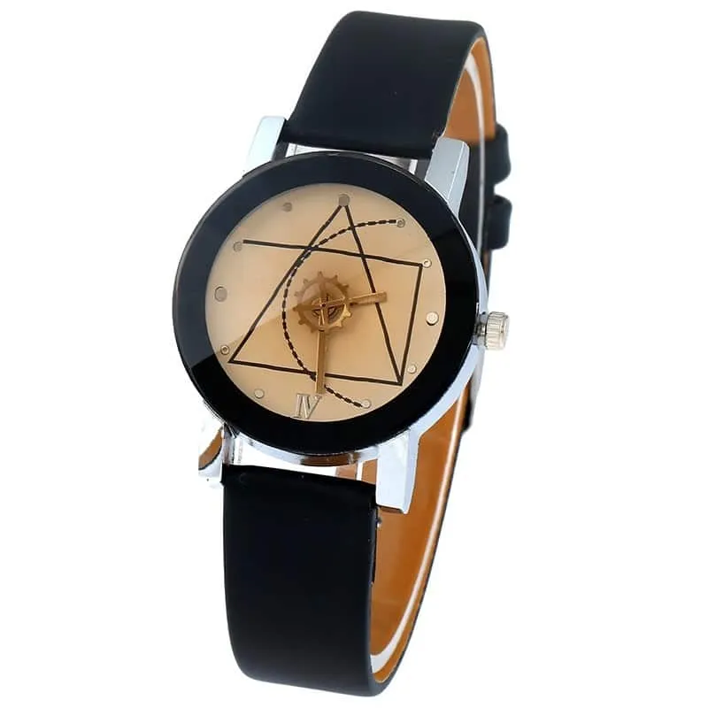 Classic PU Leather Retro Triangle Wristwatches
