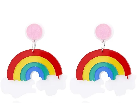 Classic Retro Rainbow Resin Earrings