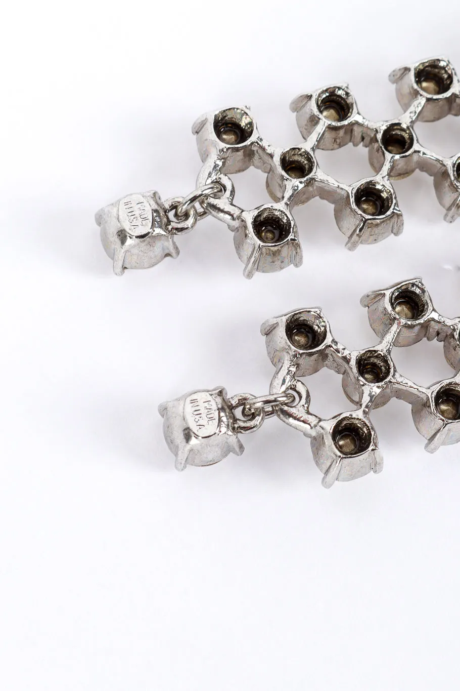 Clear Crystal Lattice Drop Earrings