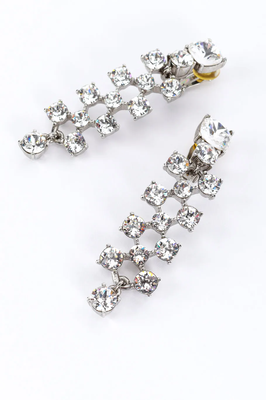 Clear Crystal Lattice Drop Earrings