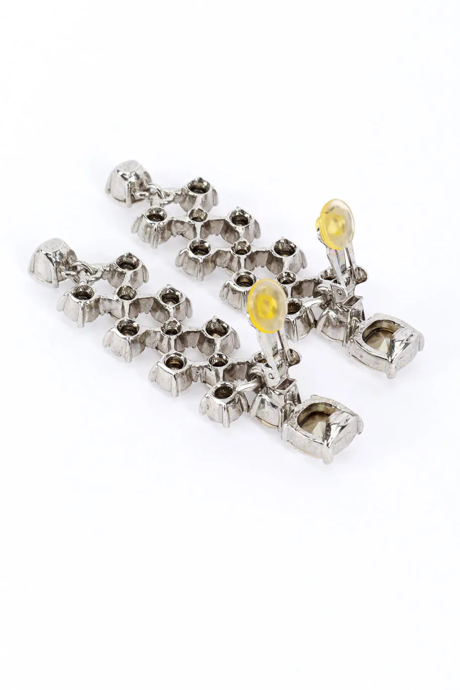 Clear Crystal Lattice Drop Earrings