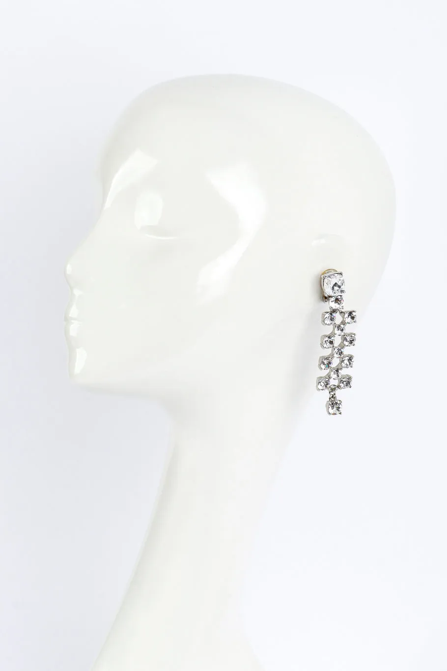 Clear Crystal Lattice Drop Earrings