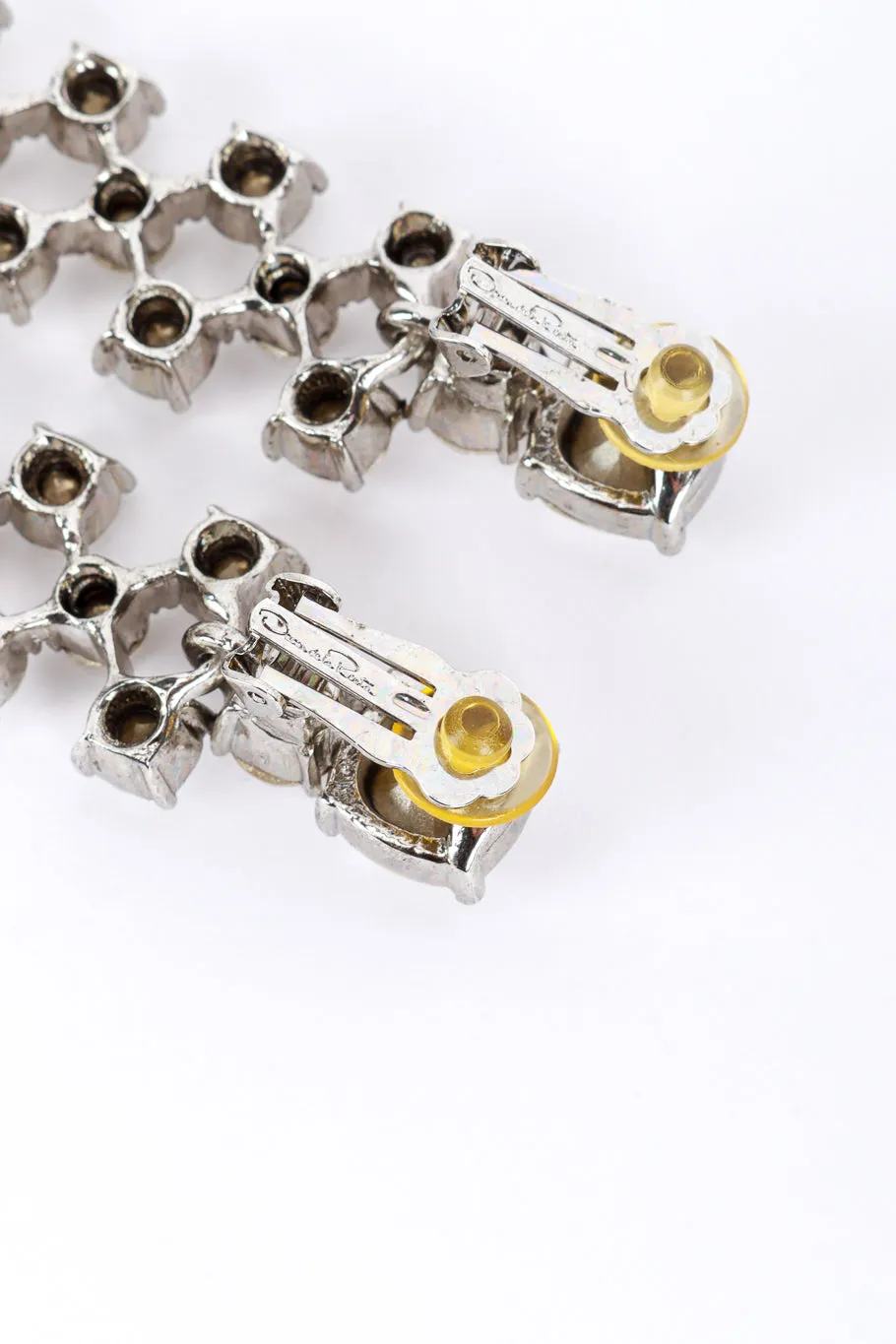 Clear Crystal Lattice Drop Earrings