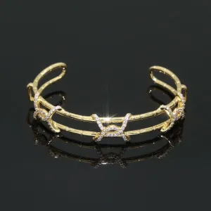 Clearance Pricing BLOWOUT 24K Shiny Gold Filled Adjustable Twisted Rope Bracelet, Twisted Bracelet, Open Cuff Rope Bangle, Stacking Bracelet WA-140