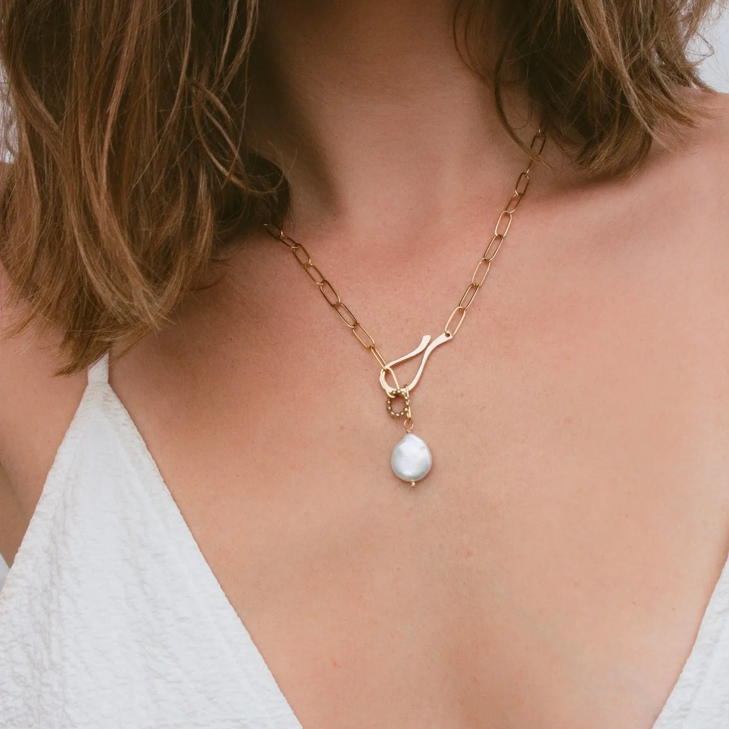 Cleo Paperclip Hook Clasp Necklace