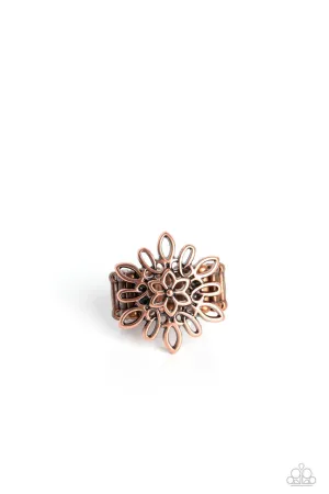 Coastal Chic - Copper - Flower Paparazzi Ring