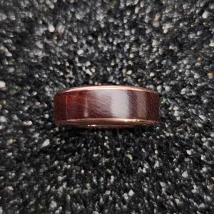 Cocus Wood & Copper Band Ring - Size 8.5