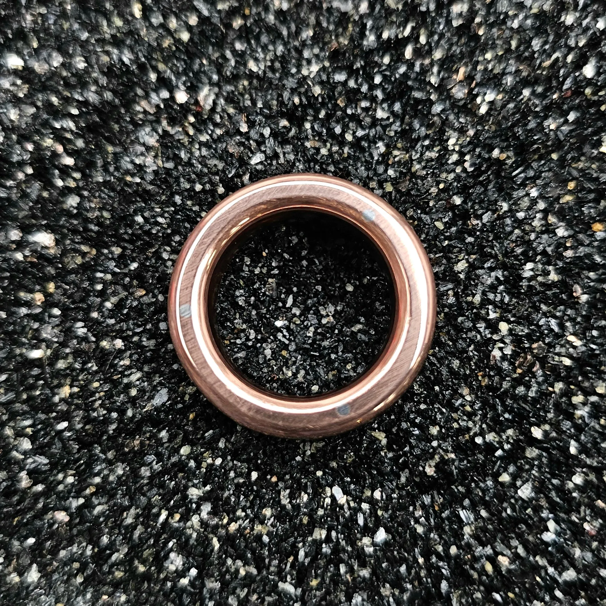 Cocus Wood & Copper Band Ring - Size 8.5