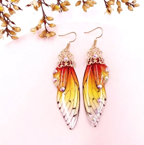Colourful Sunset Dragonfly Wings Hoop Earrings – Maestro Hennessy ®