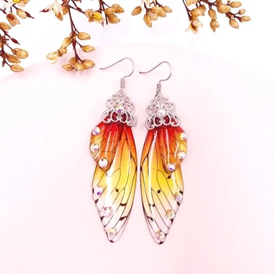 Colourful Sunset Dragonfly Wings Hoop Earrings – Maestro Hennessy ®