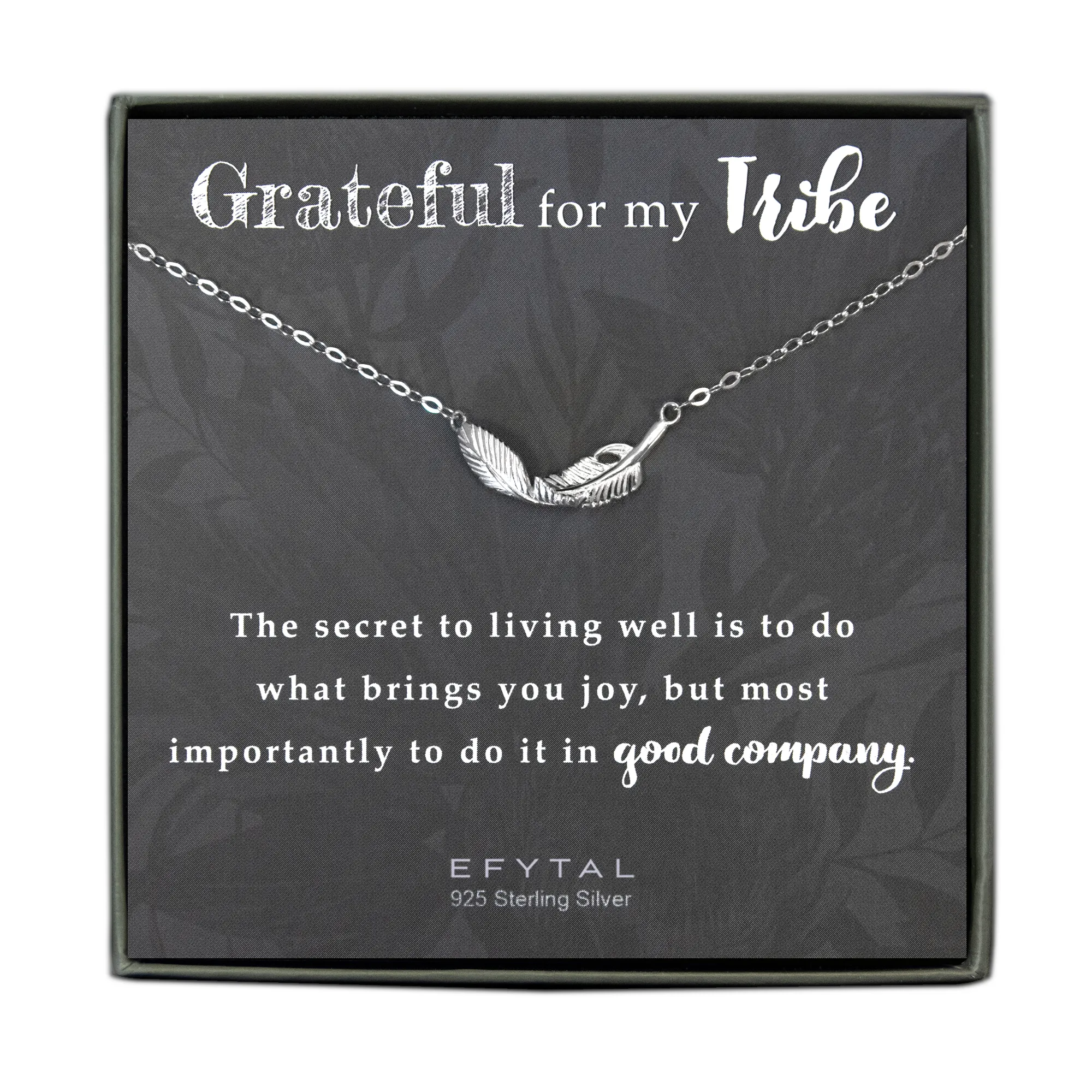 constance feather necklace, silver or gold • good company