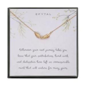 constance feather necklace, silver or gold • next journey