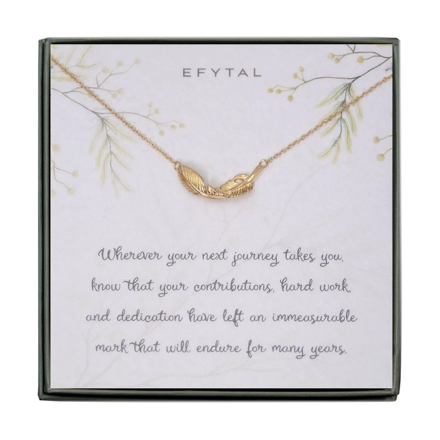 constance feather necklace, silver or gold • next journey