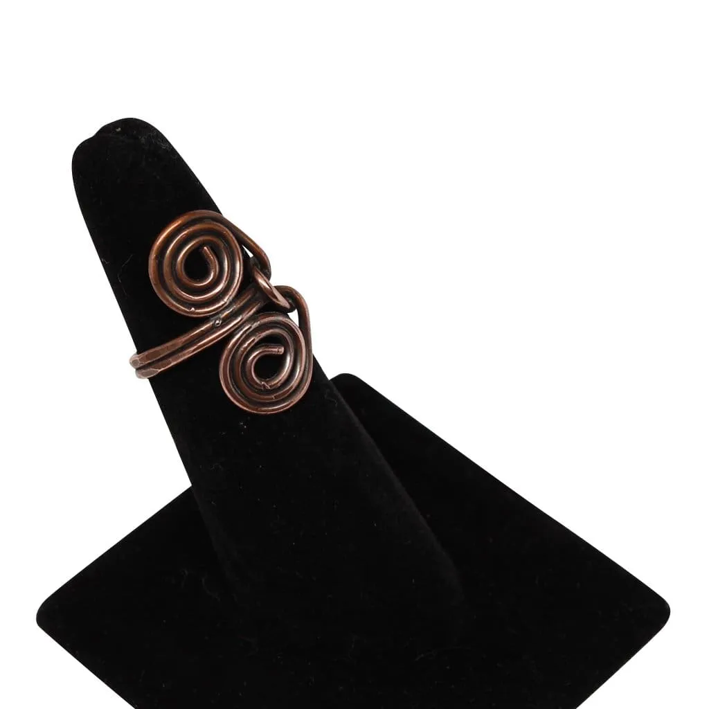 Copper Double Spiral Ring