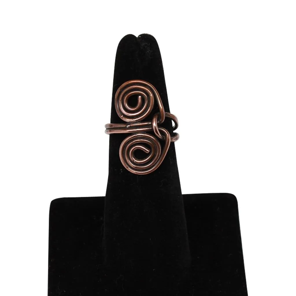 Copper Double Spiral Ring