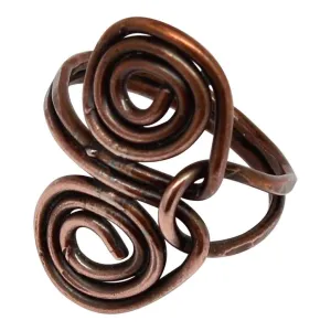 Copper Double Spiral Ring