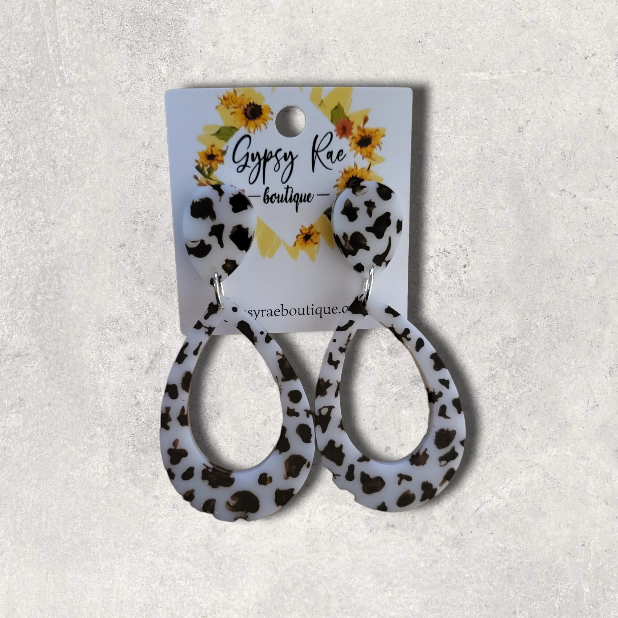 Cowprint Resin Earrings