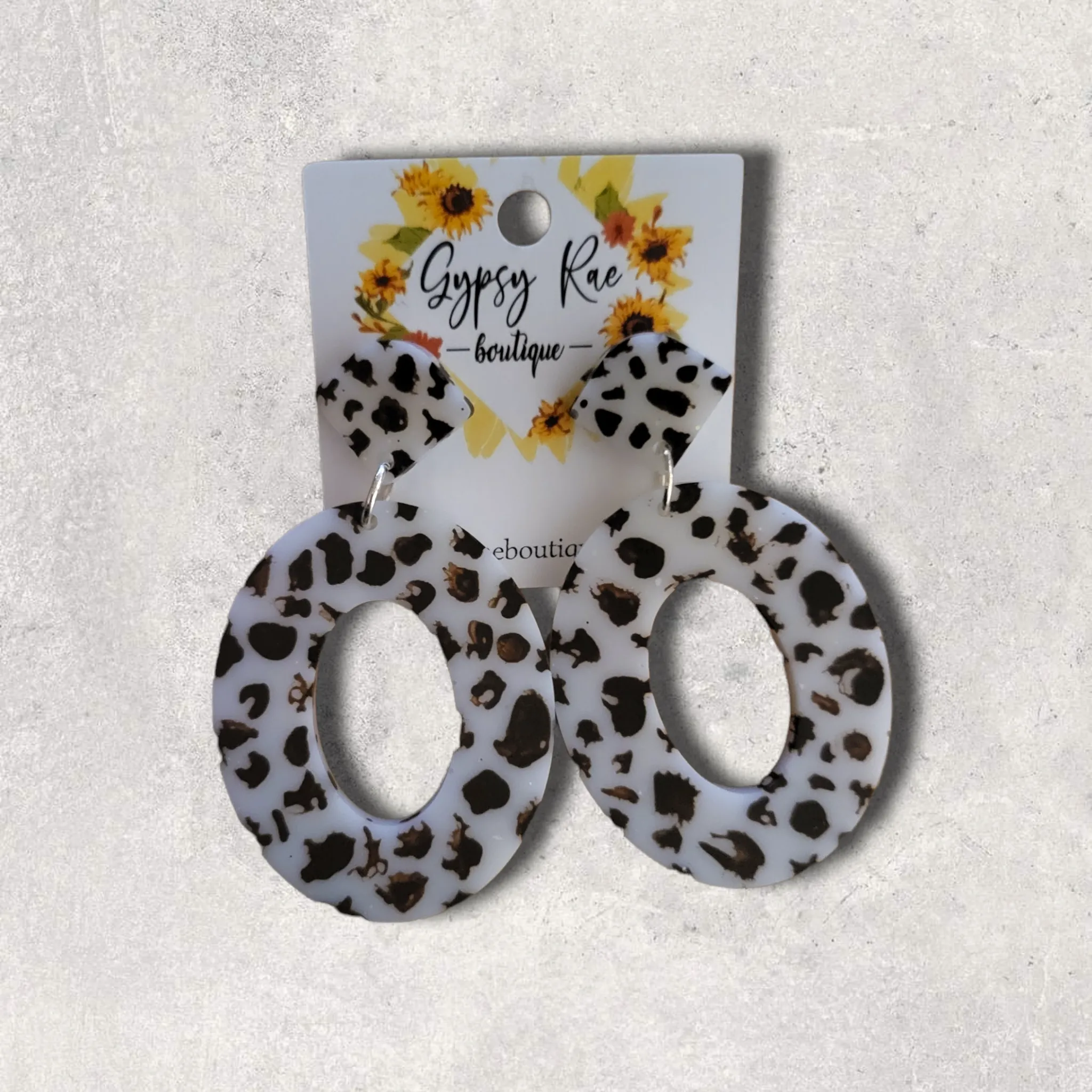 Cowprint Resin Earrings