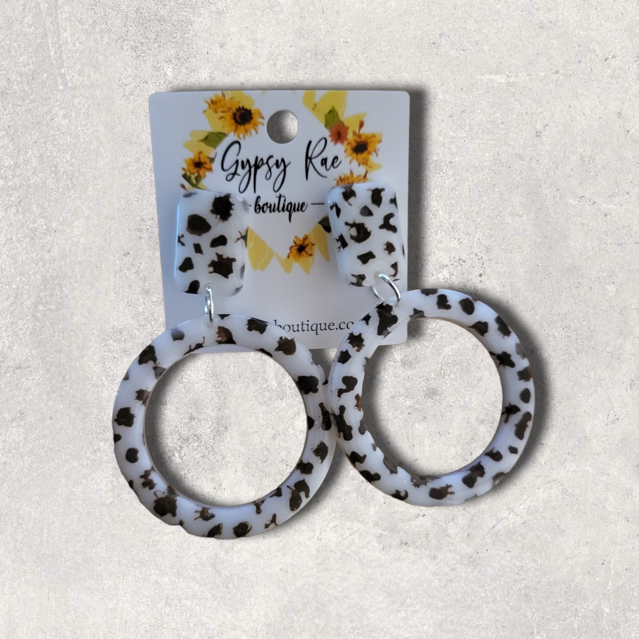 Cowprint Resin Earrings