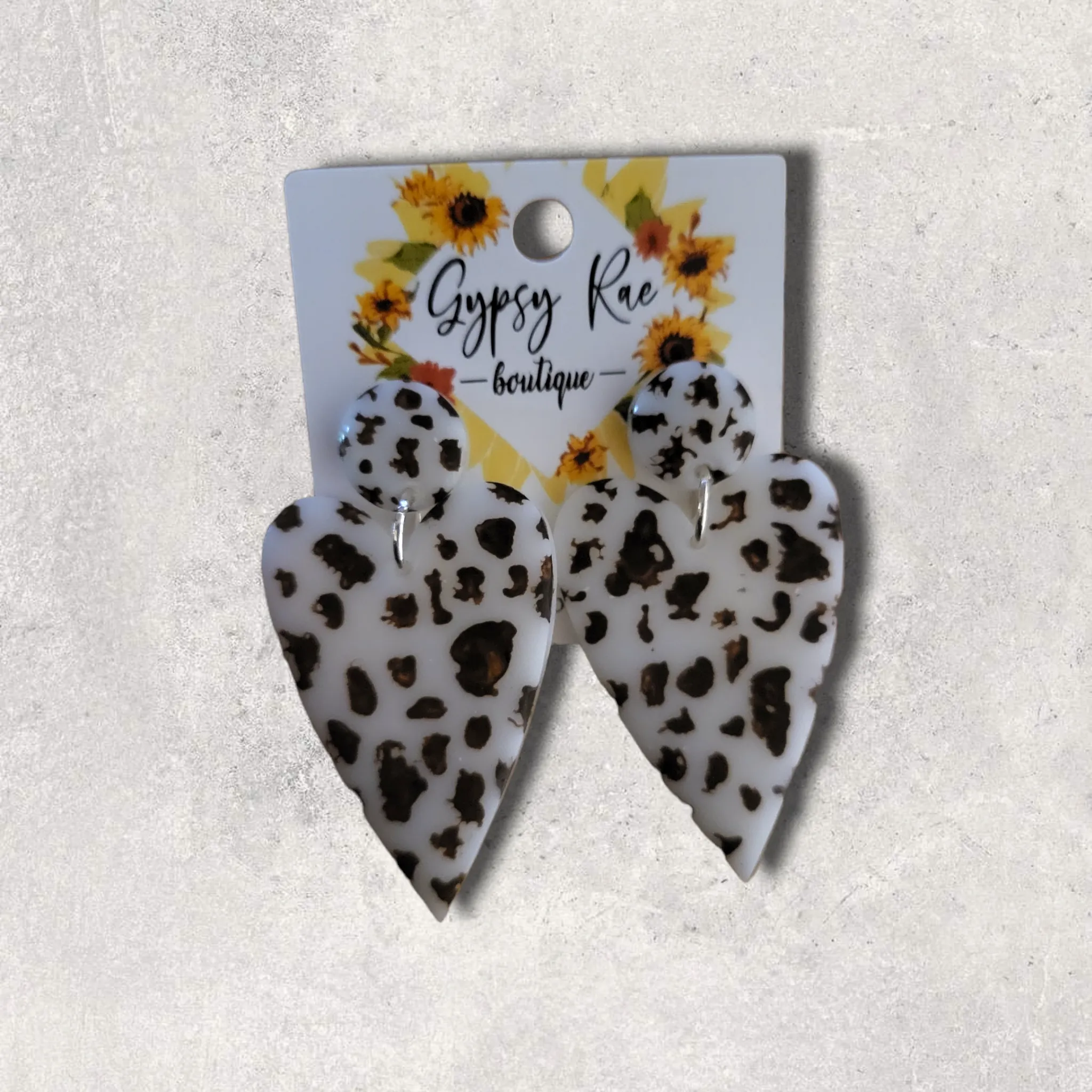Cowprint Resin Earrings