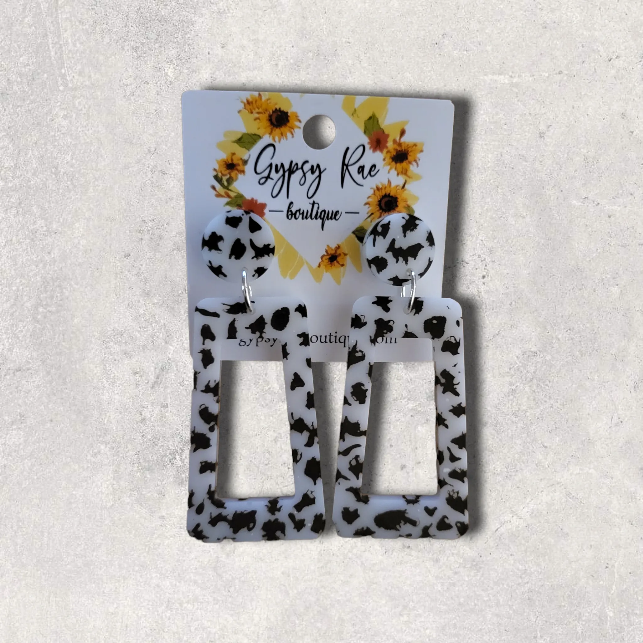 Cowprint Resin Earrings
