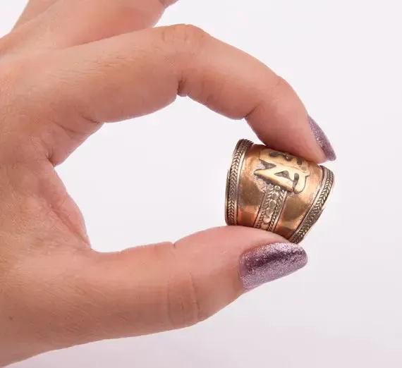 Crafted Tibetan Copper Adjustable Lucky Fibger Ohm Ring