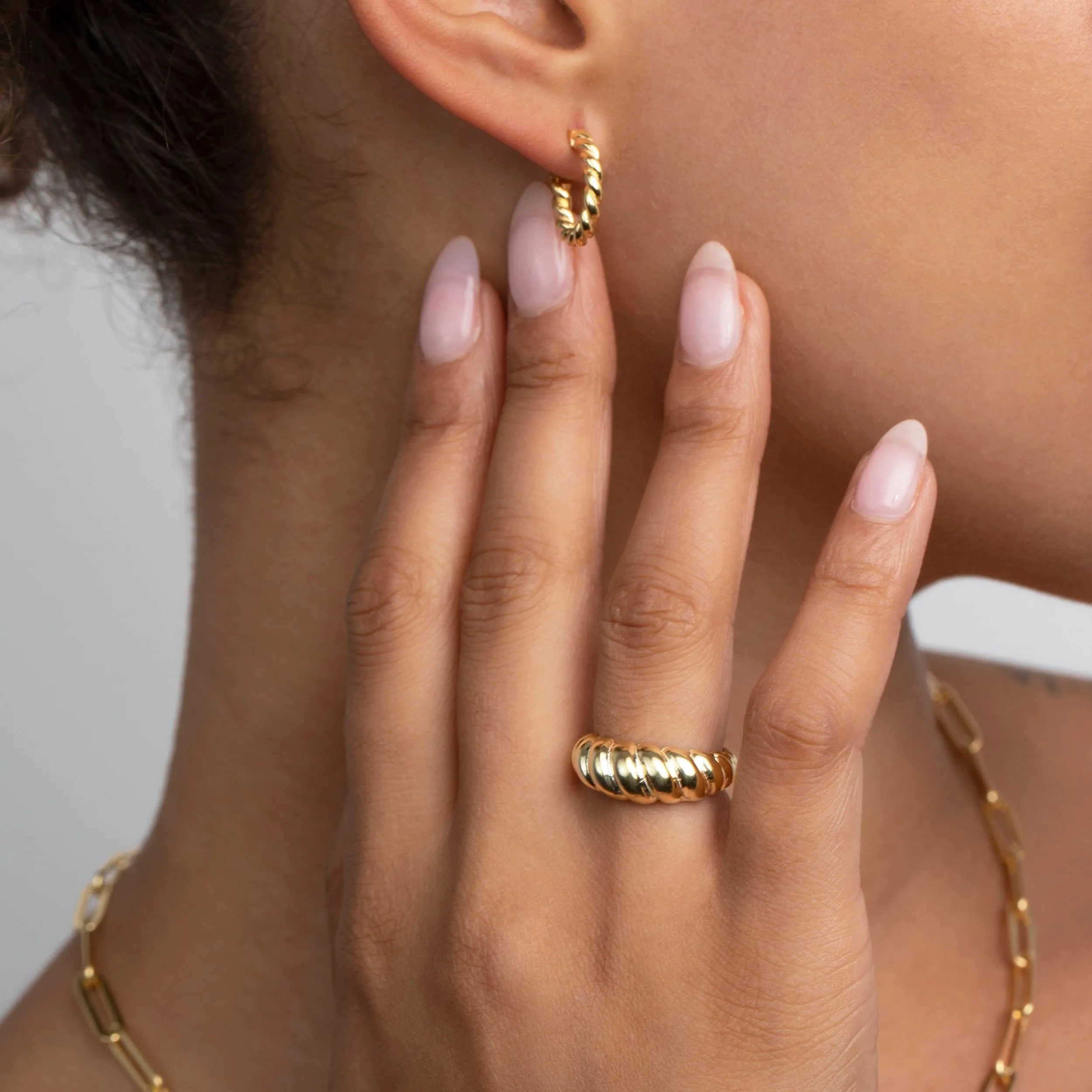 Croissant Adjustable Ring - 18K Gold Vermeil