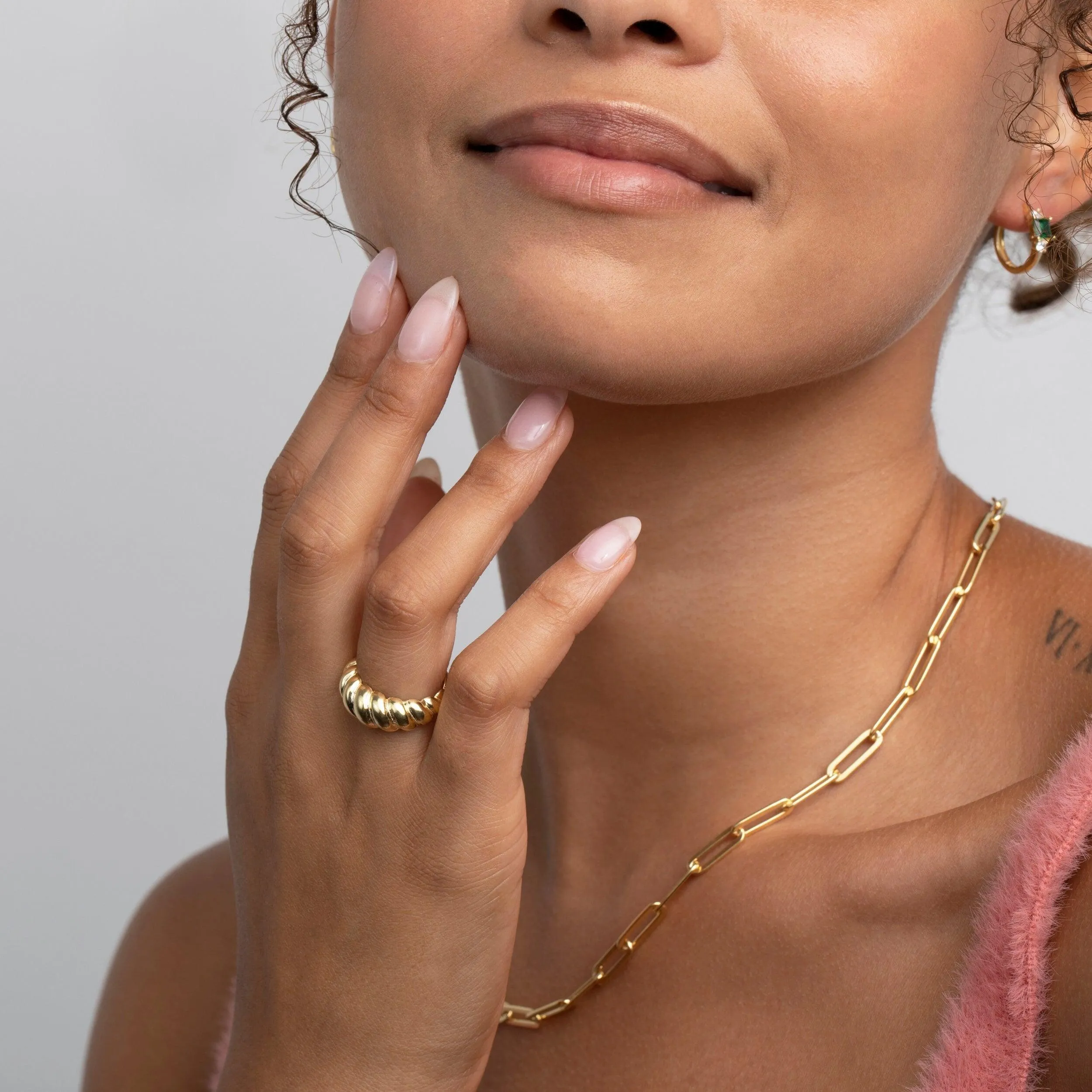 Croissant Adjustable Ring - 18K Gold Vermeil